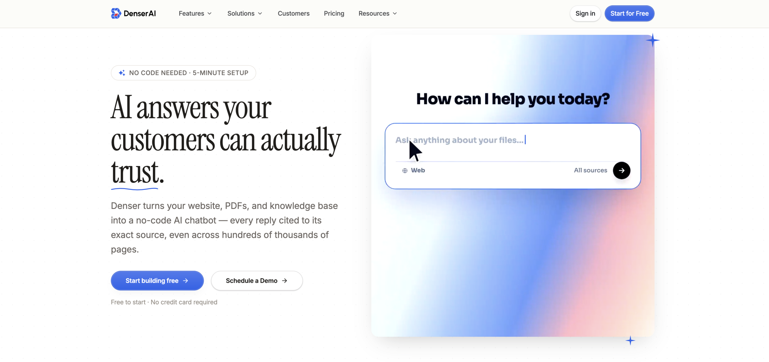 Denser AI Landing Page