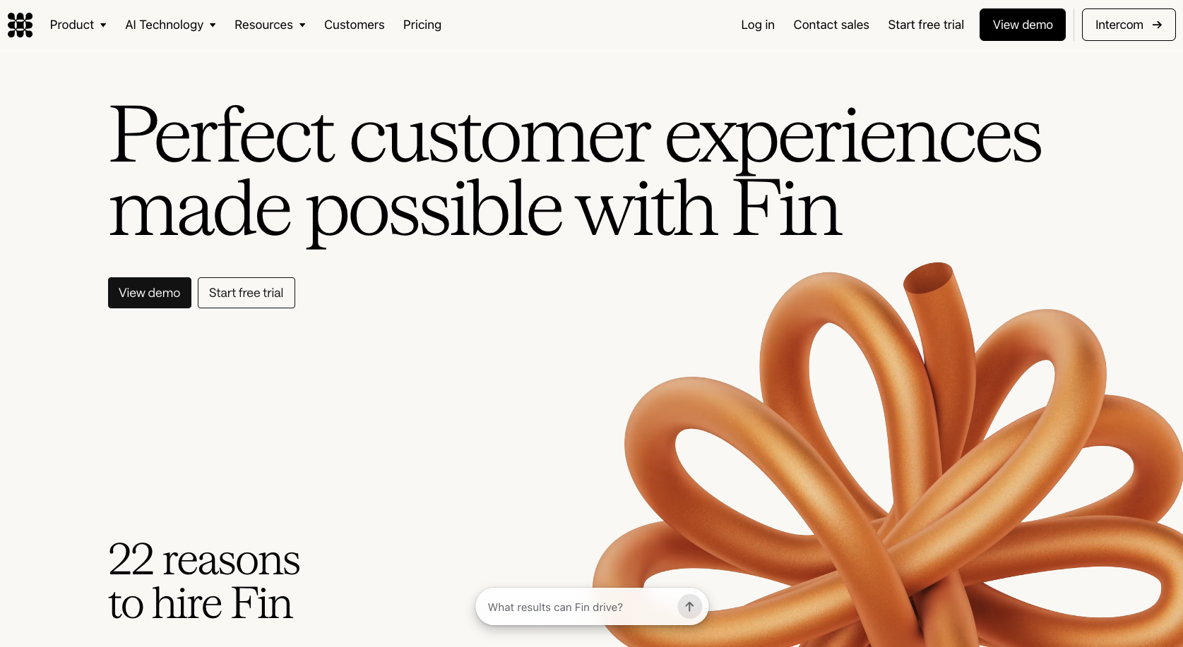 Intercom Fin Landing Page