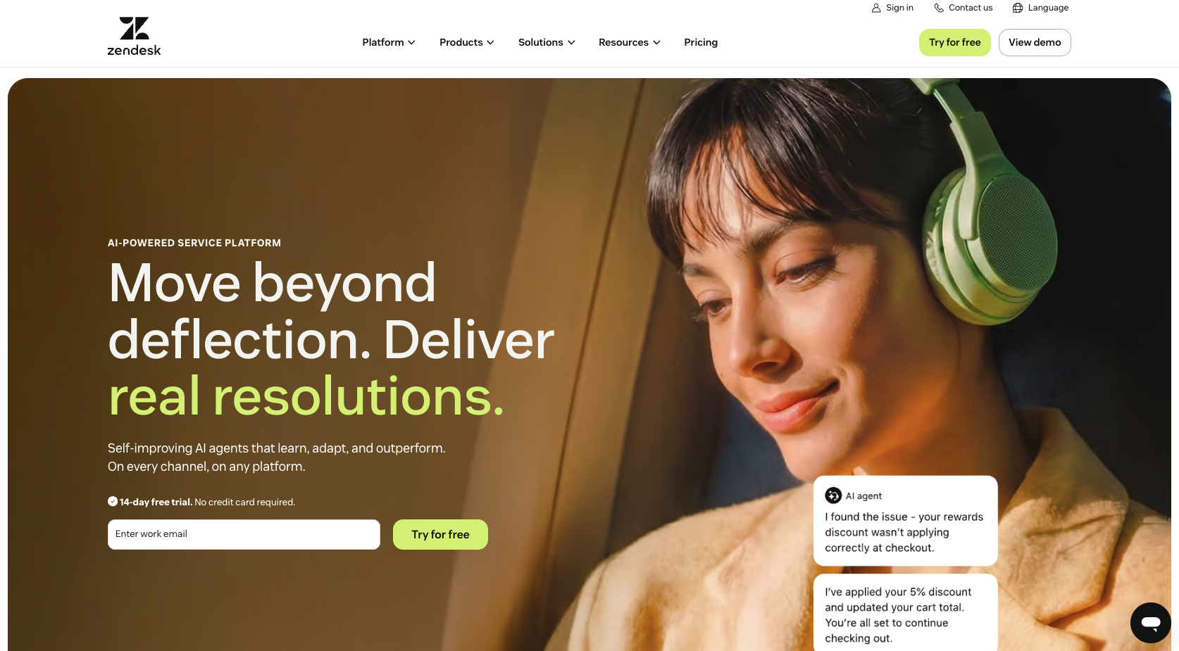 Zendesk Landing Page
