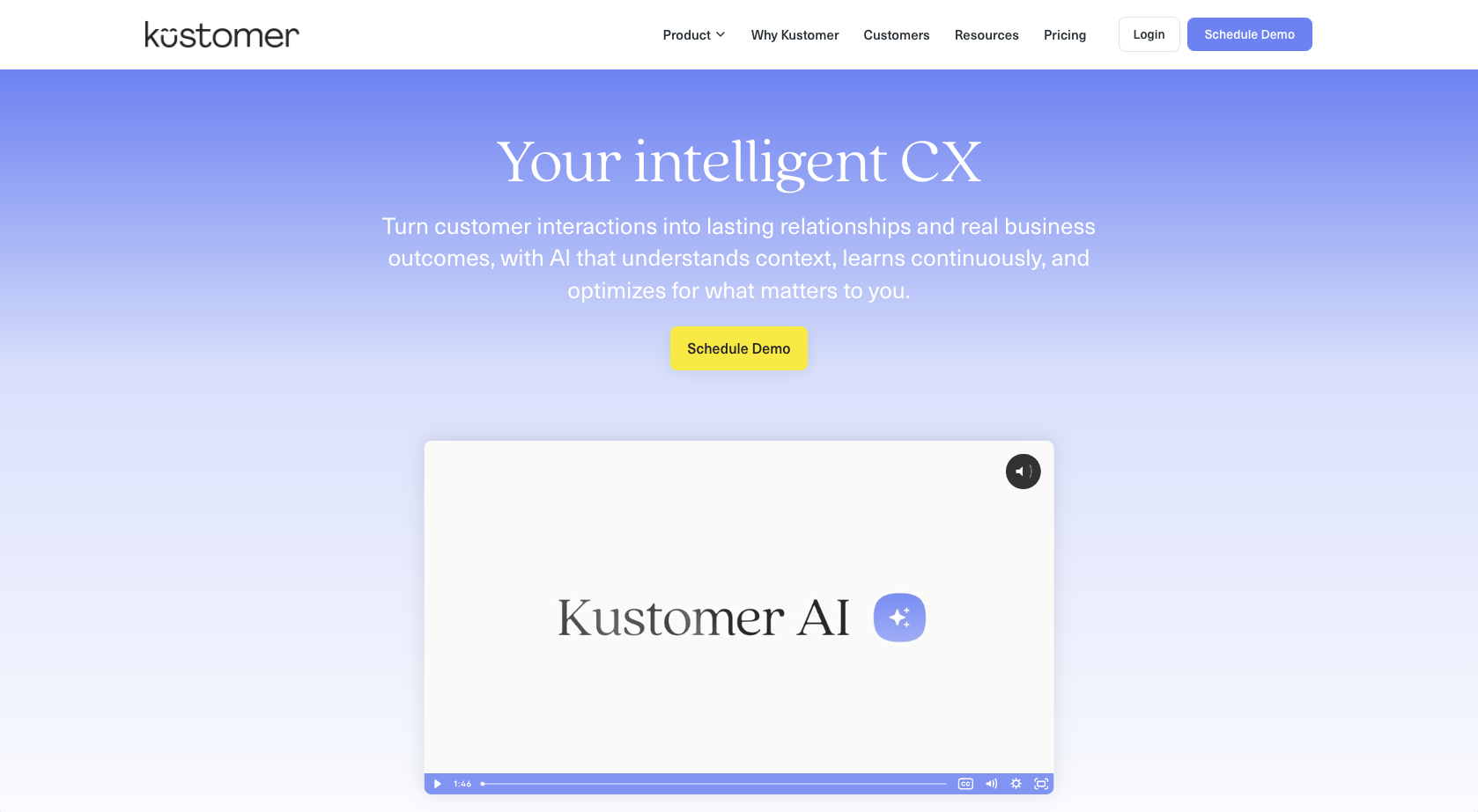 Kustomer landing page
