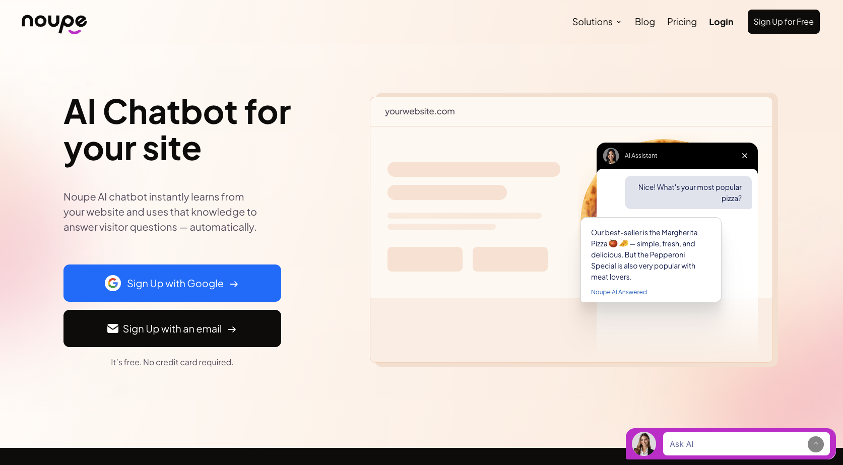 Noupe Landing Page