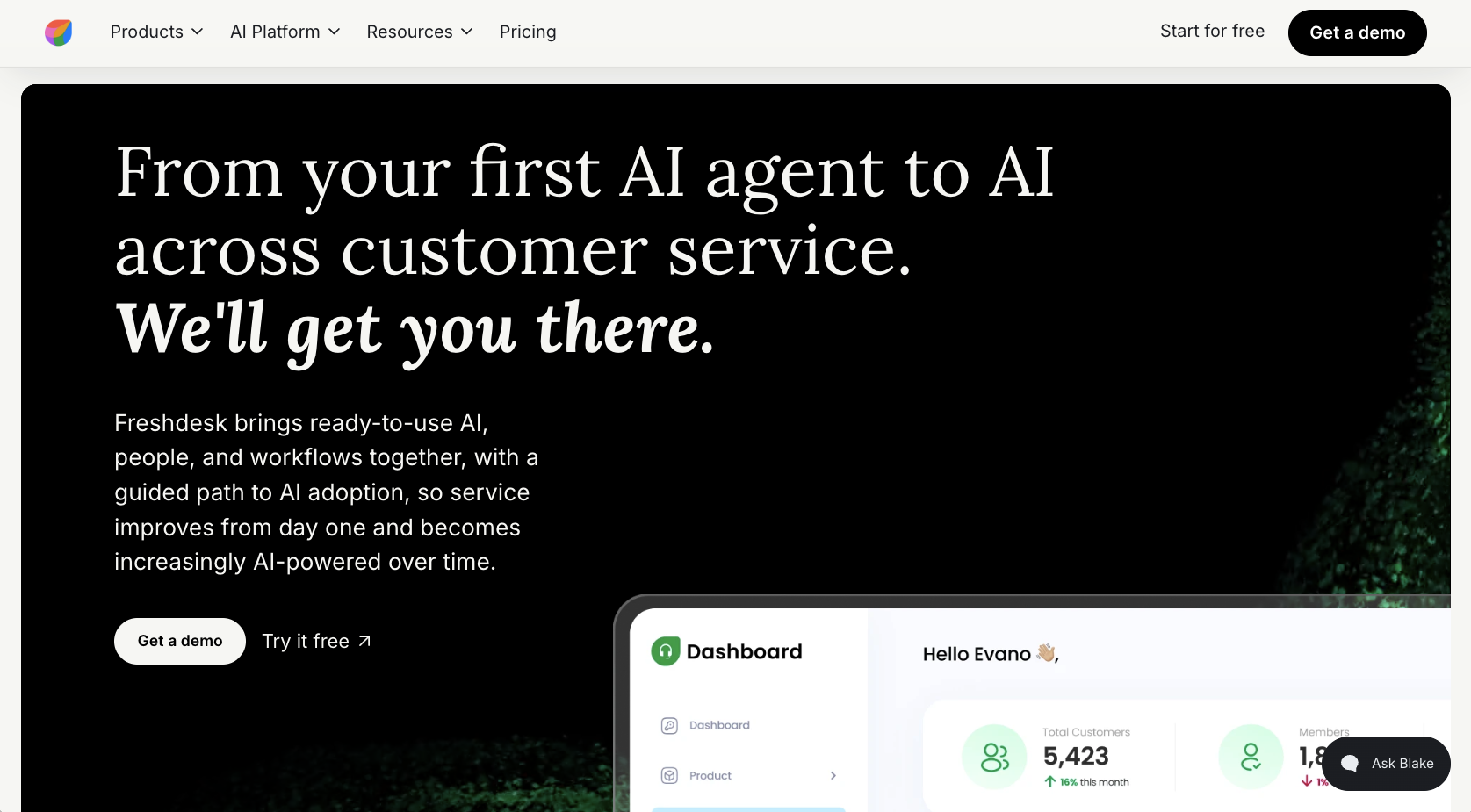 Freshdesk Omni landing page