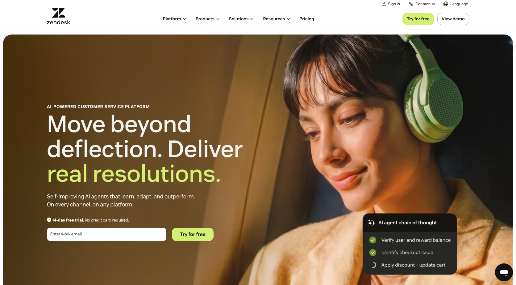 Zendesk Landing Page