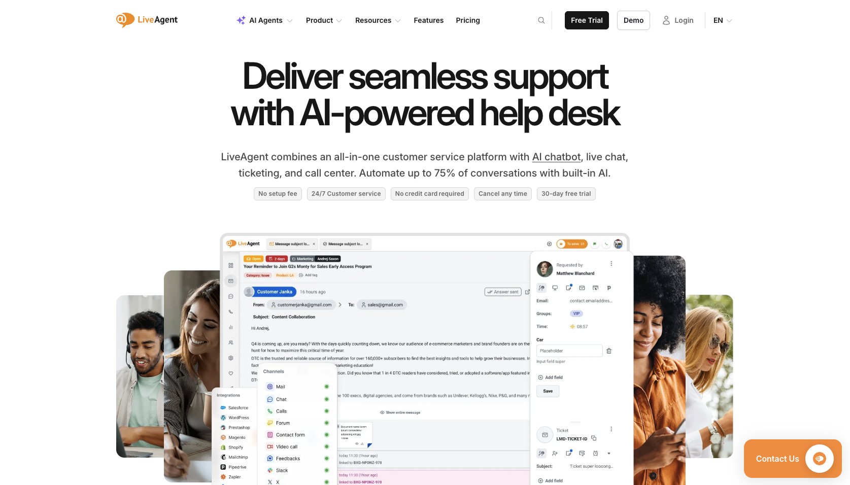 LiveAgent Landing Page