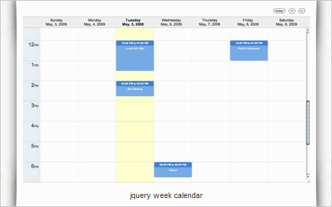 New jQuery Weekly Calendar Plugin
