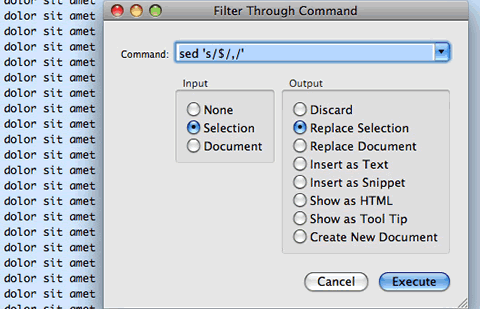 Textmate: Re-Usable Command Basics