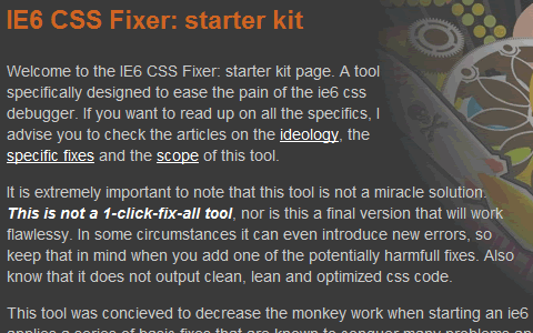 IE6 CSS Fixer
