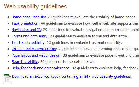 247 Web usability guidelines