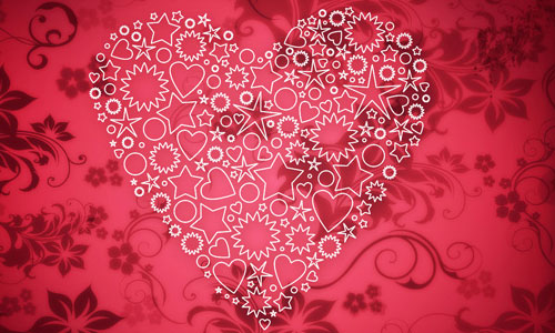 How to create elegant Valentine’s Day card with ornamental heart in Photoshop CS5