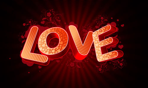 How to create 3D Love text composition