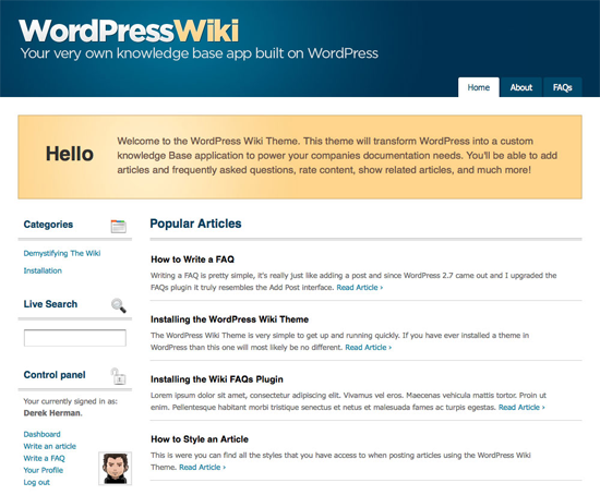 WordPress Wiki Theme