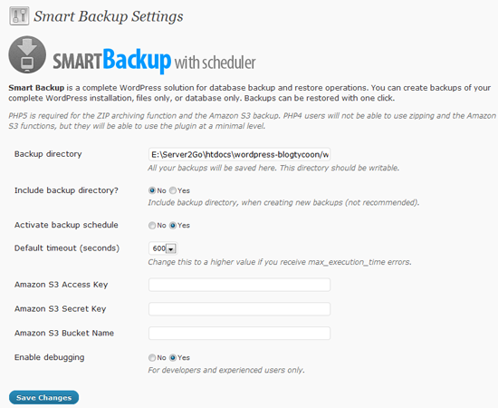 WordPress Smart Backup