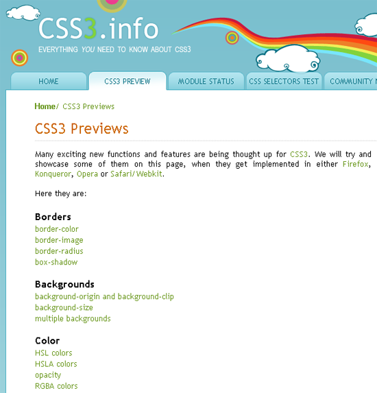 CSS3 Previews