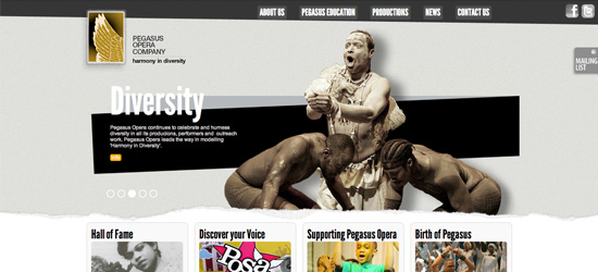 Pegasus Opera website design