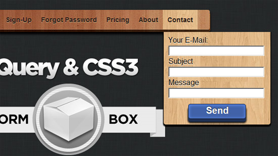 JQuery and CSS3 drop-down menu with integrated forms