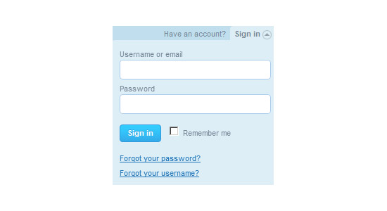 Sign-in dropdown box likes Twitter with jQuery