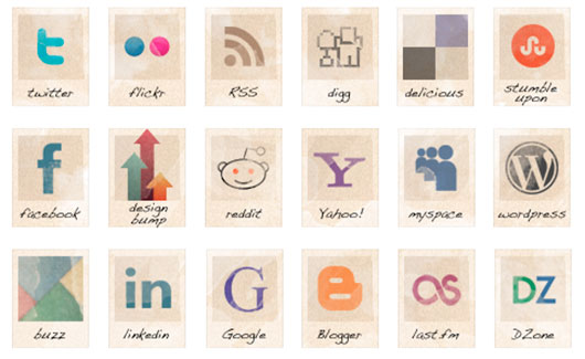 36 vintage social icons