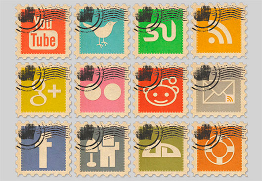 Vintage Social Media Stamps 