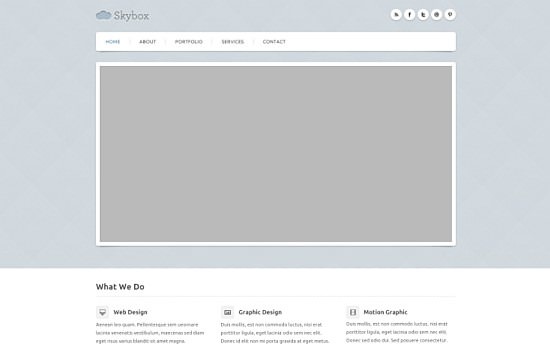 Skybox Free Homepage PSD