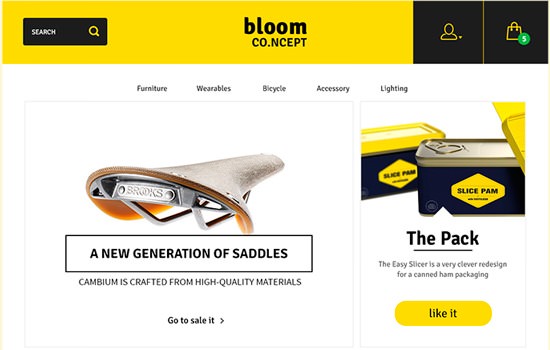 Bloom e-commerce PSD template 