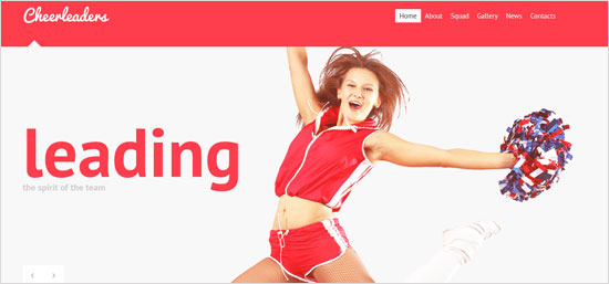 Cheerleading Website Design