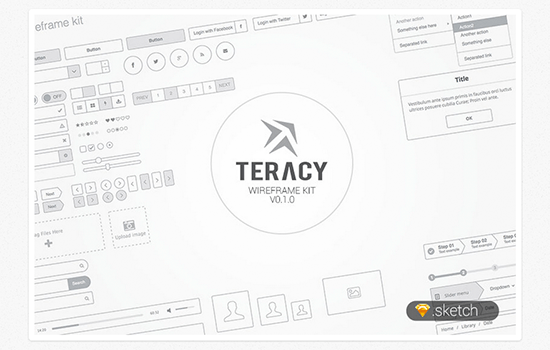Teracy Wireframe UI Kit for Sketch