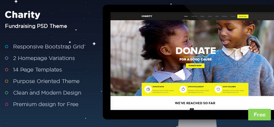 charity landing page