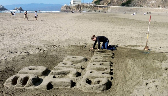 3d type from sand