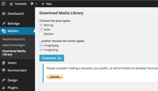 download-media-library-einstellungen