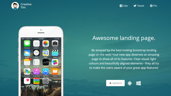 app landing page