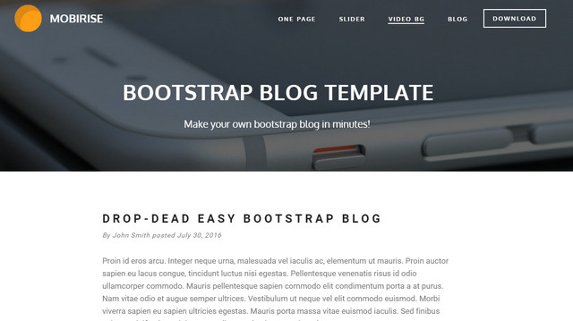 bootstrap blog theme
