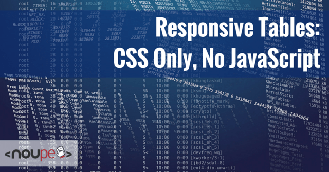 Responsive Tables: CSS Only, No JavaScript