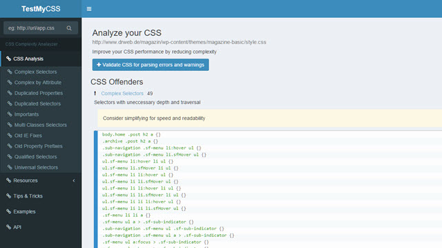 Test my CSS Helps You Optimize Your Stylesheets