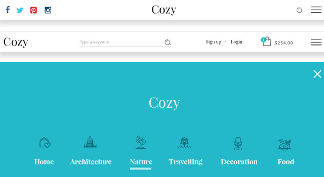 Cozy: Clean & Minimal Website PSD UI Kit