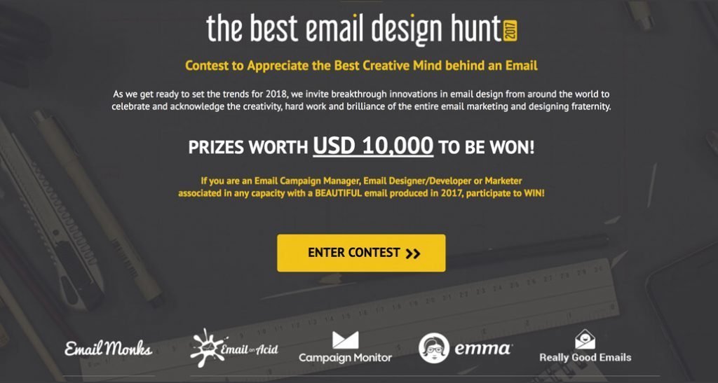 The Best Email Design Hunt 2017- header banner