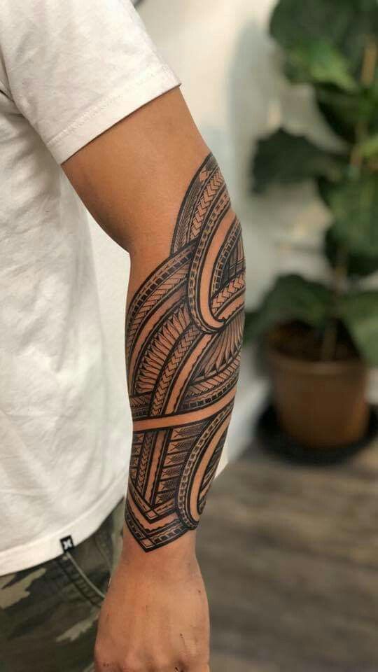 traditional polynesian tattoo lower arm tattoo