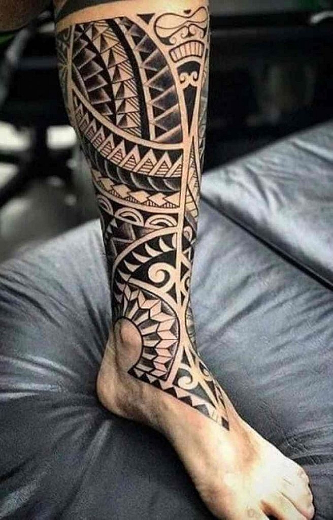 traditional polynesian tattoo calve tattoo