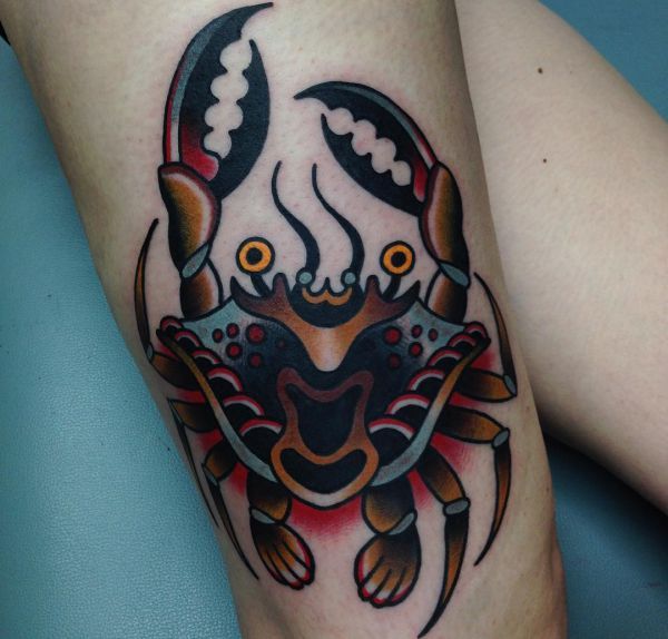 traditional american tattoo crab tattoo