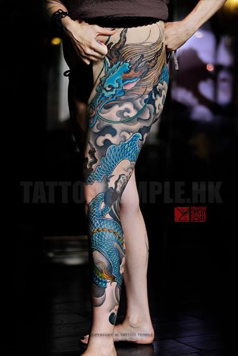 traditional japanese tattoo coiling dragon tattoo
