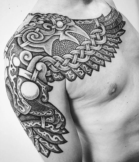 nordic tattoos eagle shoulder tattoo