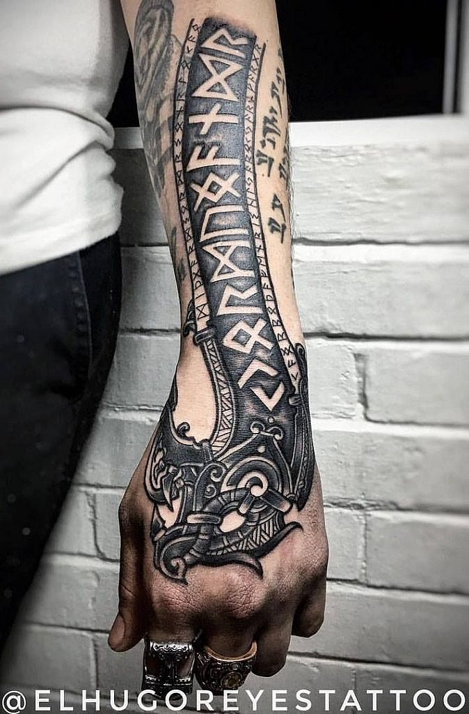 nordic tattoos viking axe tattoo