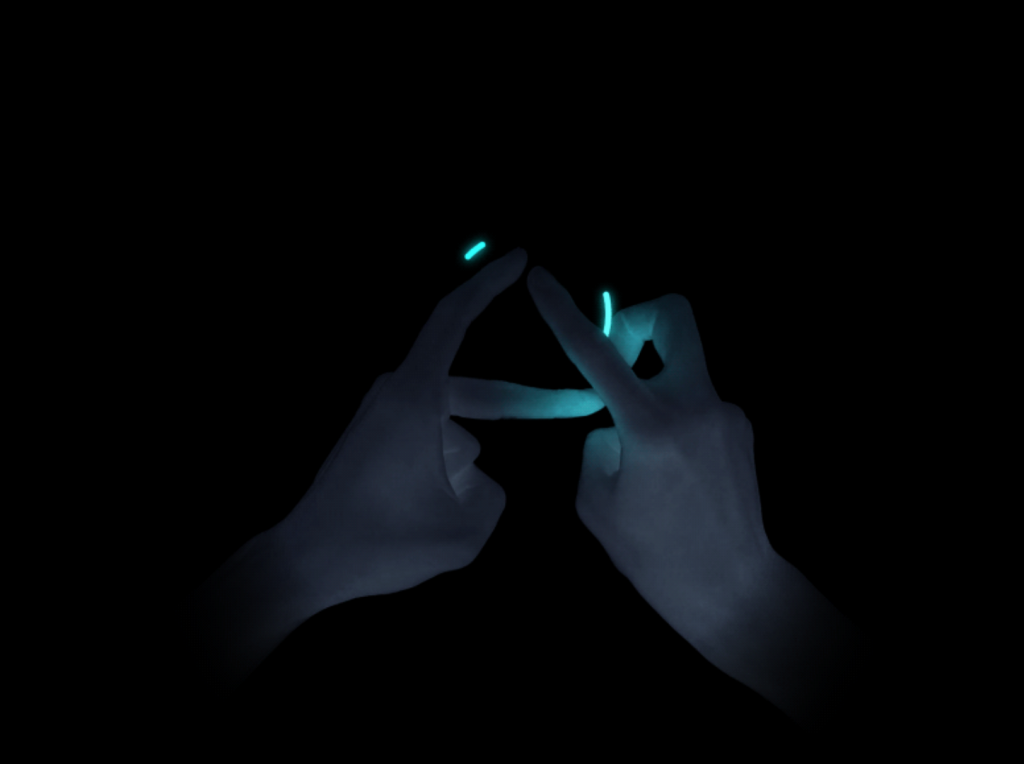 neon effect hands