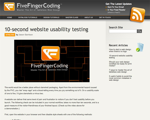 10 second website usability testing
