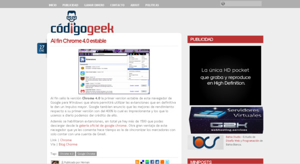 Codigo Geek On Showcase Of Web Design  In Argentina