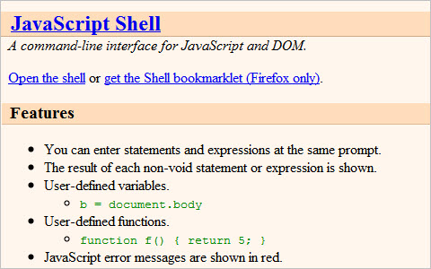 JavaScript Shell