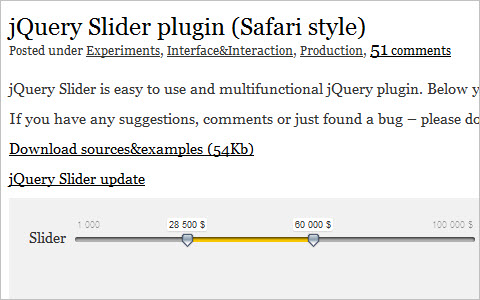 jQuery Slider plugin (Safari style) 