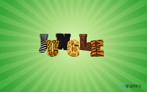 Jungle 3D text in Photoshop