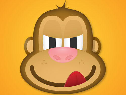 Create the face of a greedy monkey